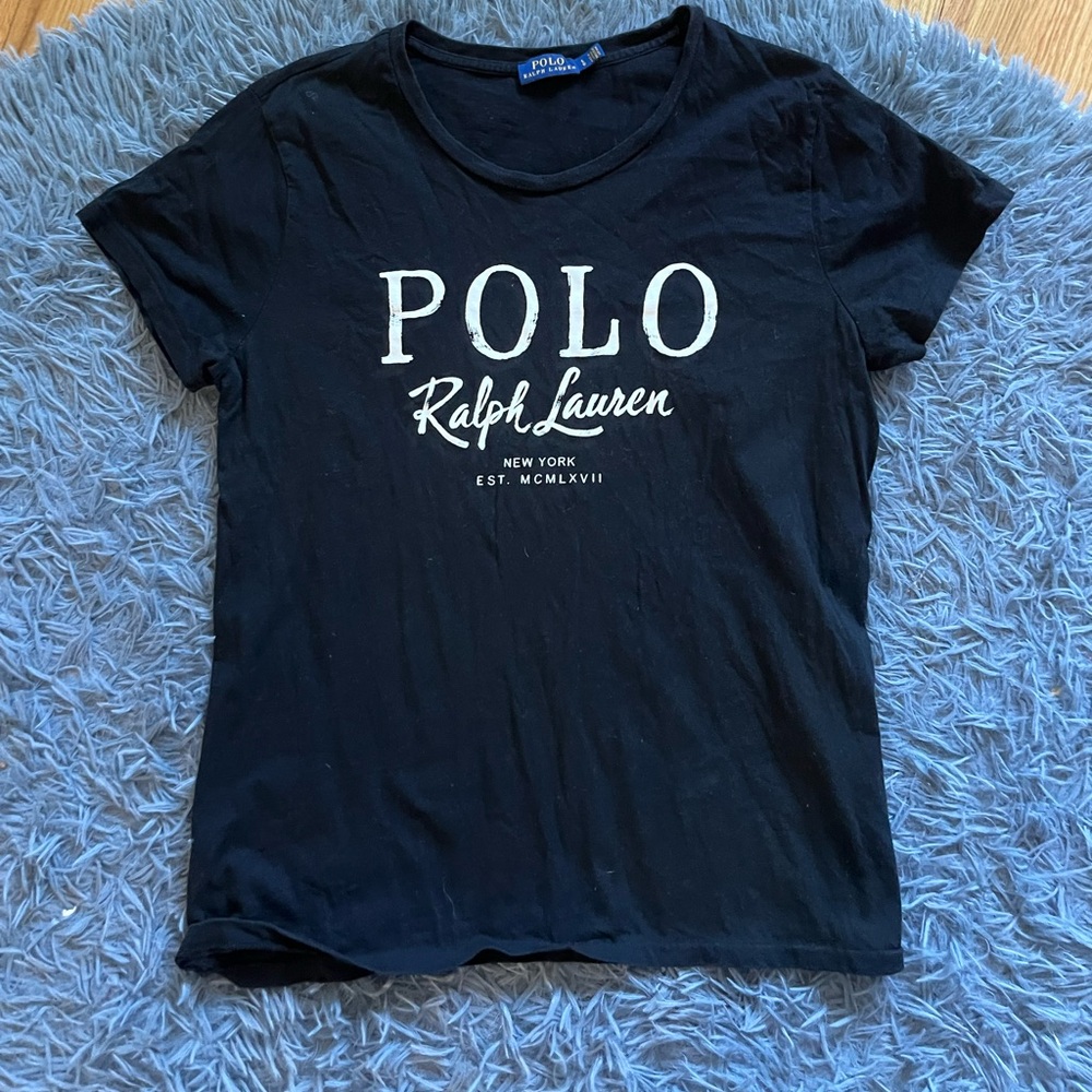 Polo Ralph Lauren Black Graphic Logo T-Shirt Size L